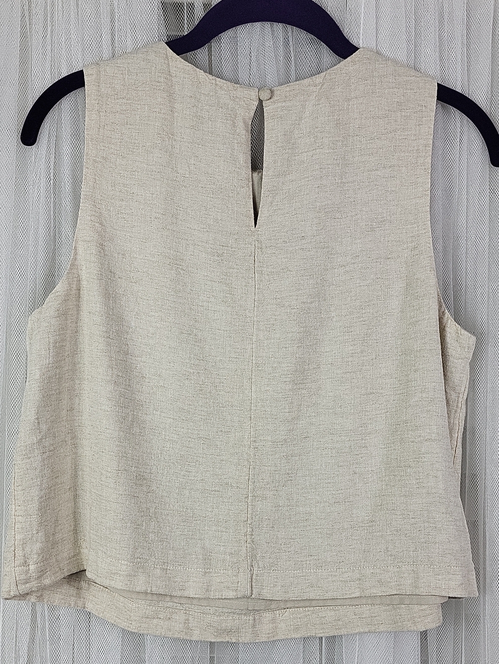Abercrombie & Fitch Tie-Back Linen-Blend Shell Top. Size S - Picture 5 of 7
